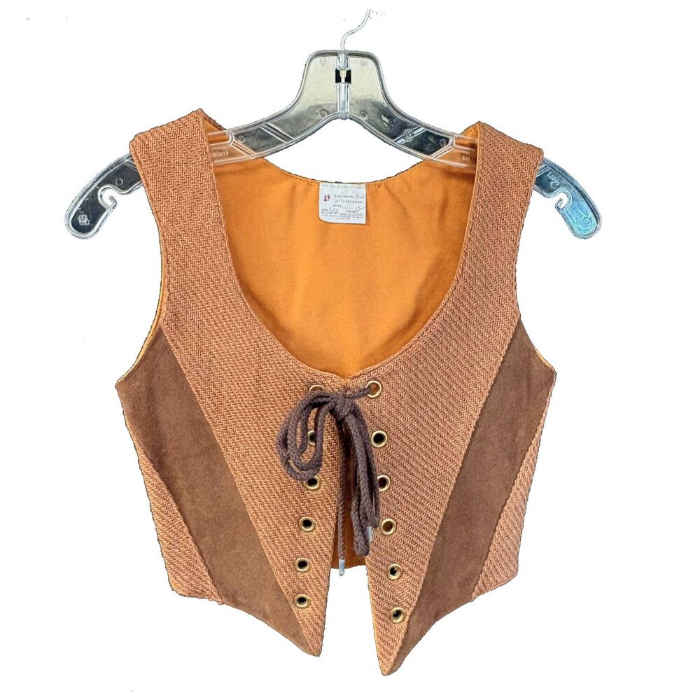Leather Combo Renaissance Mustard Reversible Bodice Boned New Approx. Size 1-2